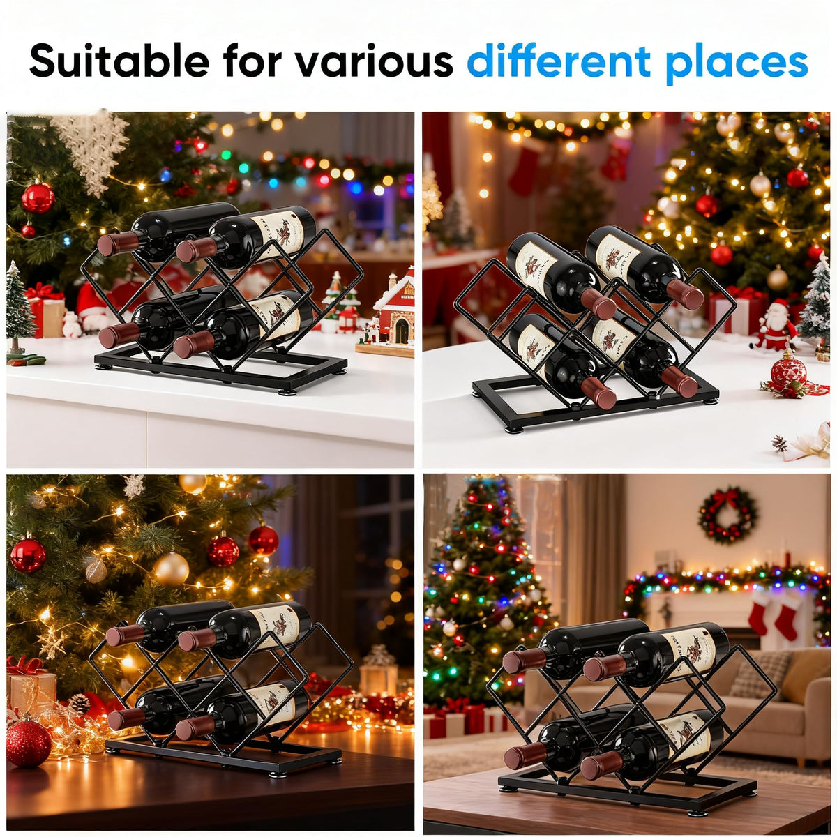 POKIPO wine bottle holder display showcases bottles securely while saving counter space and adding decor.