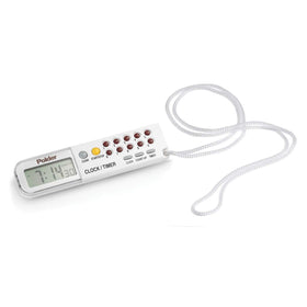 Polder combination clock keypad lock prevents accidental changes during busy tasks.