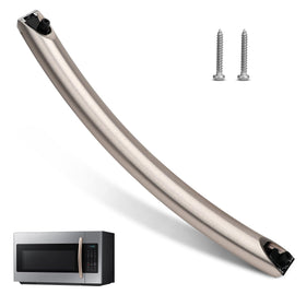 Polerden ME19R7041FS door handle with rose gold finish for Samsung microwaves.
