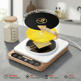 POLIBY Warmer Mat on kitchen counter demonstrating compact design