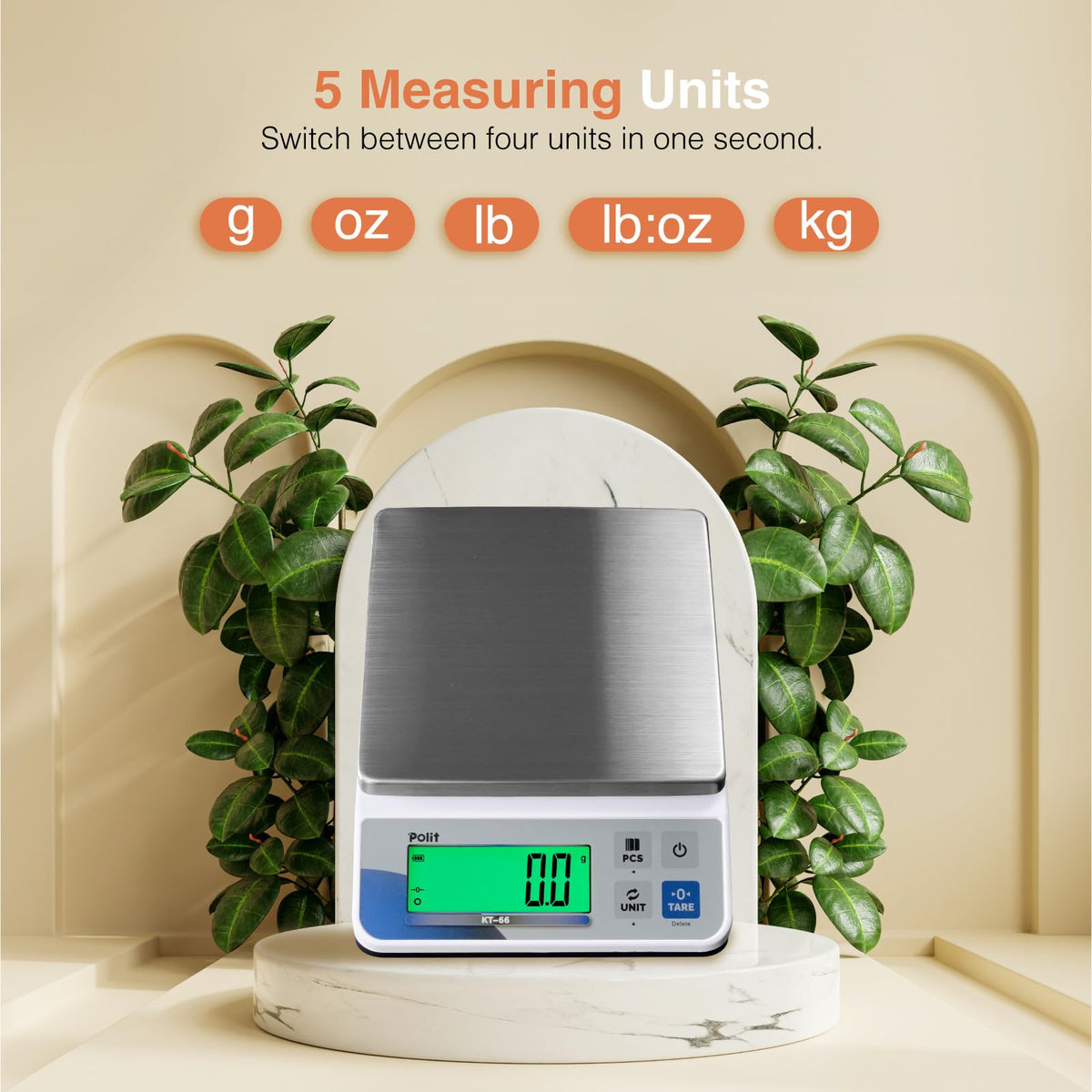 POLIT KT-66 scale with stainless steel top for easy cleaning