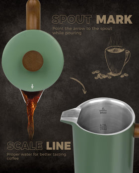 POLIVIAR double-wall insulation keeps coffee hot without burning hands.