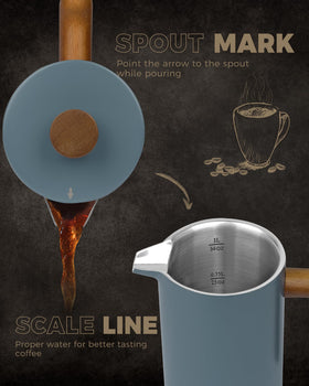 POLIVIAR French Press double-wall insulation keeps coffee hot