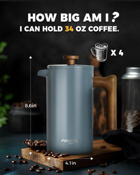 POLIVIAR French Press easy to clean and maintain