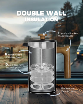 POLIVIAR 18/8 stainless steel body resists rust and preserves flavor.