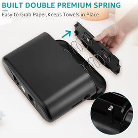 Pollock dispenser with visible window shows remaining towels at a glance