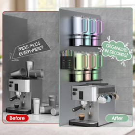 POLRAI double-sided tape enables tool-free mounting on various kitchen surfaces