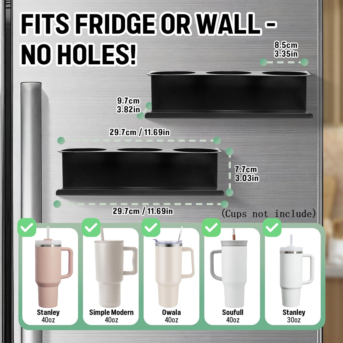 POLRAI metal construction with smooth finish protects cups.