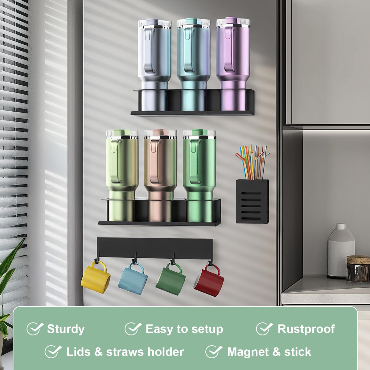 POLRAI versatile cup organizer suitable for multiple scenes like kitchen and office spaces
