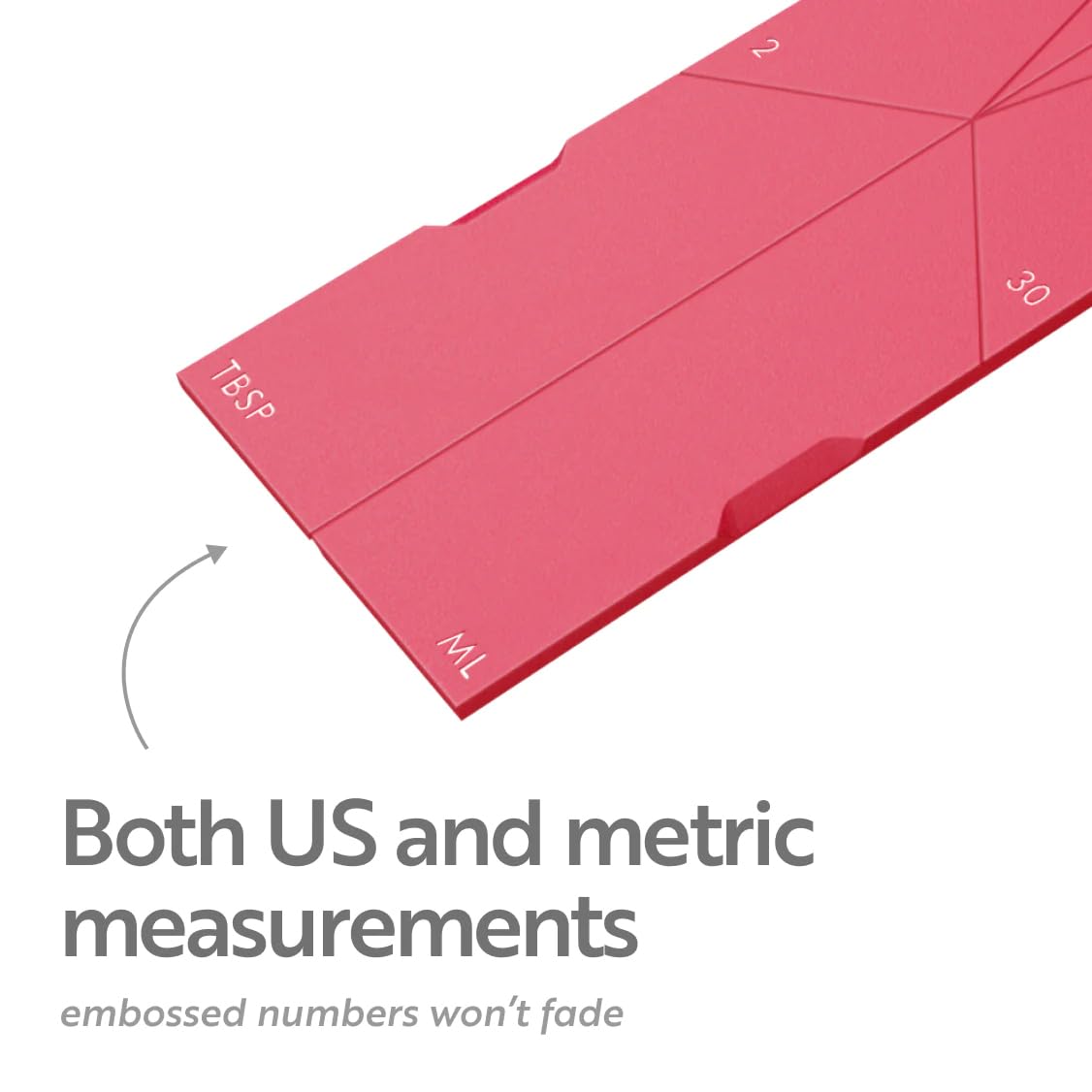 Polygons spoon mounted on a magnetic strip for convenient storage.
