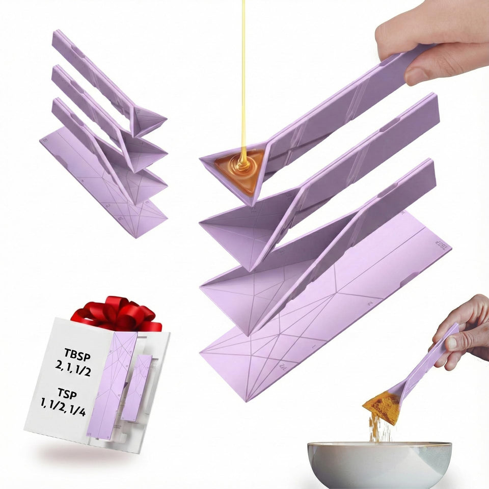 Polygons original flat folding spoon stored in a compact drawer