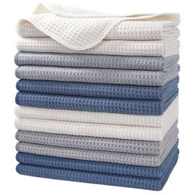 POLYTE waffle-weave towel folded for quick cleanup