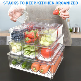 POMEAT 10-pack includes large, medium, and small bins for full fridge utilization.