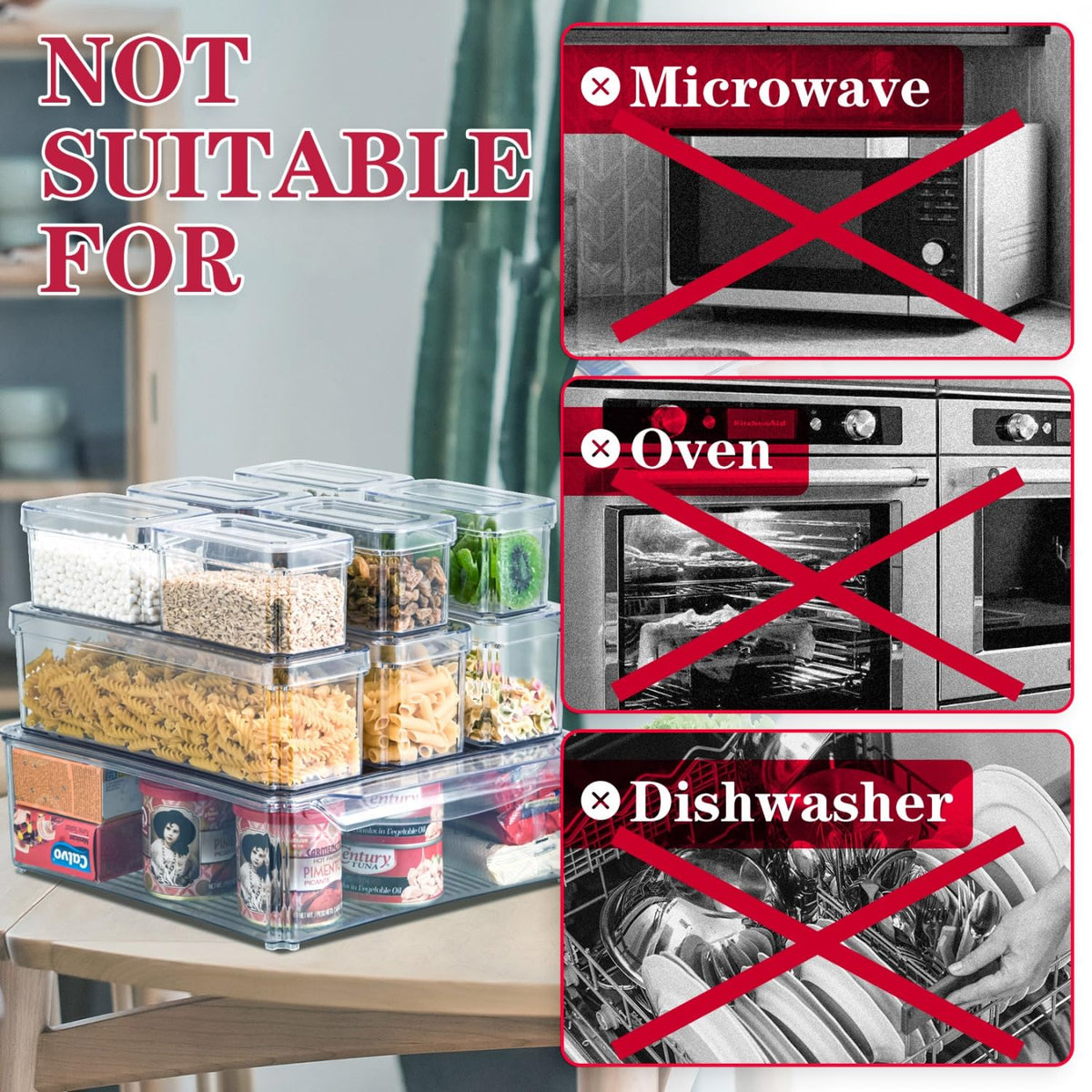POMEAT fridge organizer with drain tray keeps moisture away from produce.
