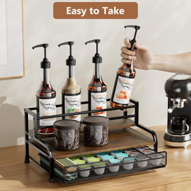 PONEYA syrup bottle storage on rack ideal for wine, oils, vinegars.