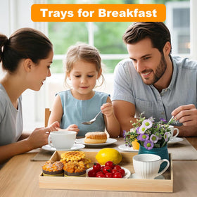PONGJA tray set adapts to Montessori play, tea time, snacks, and plant displays.