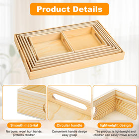PONGJA seven-piece tray set includes multiple sizes for versatile home use.