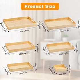 PONGJA wooden serving tray with large handles for easy grip and transport.