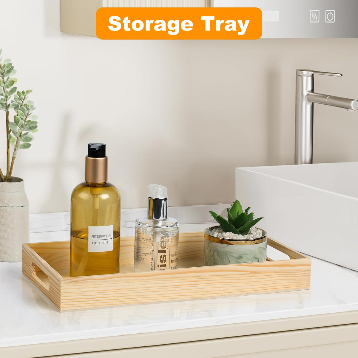 PONGJA edges prevent items from falling, while sturdy construction supports varied use.