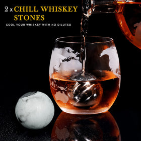 PONPUR reusable chill stones prevent dilution while cooling whiskey.