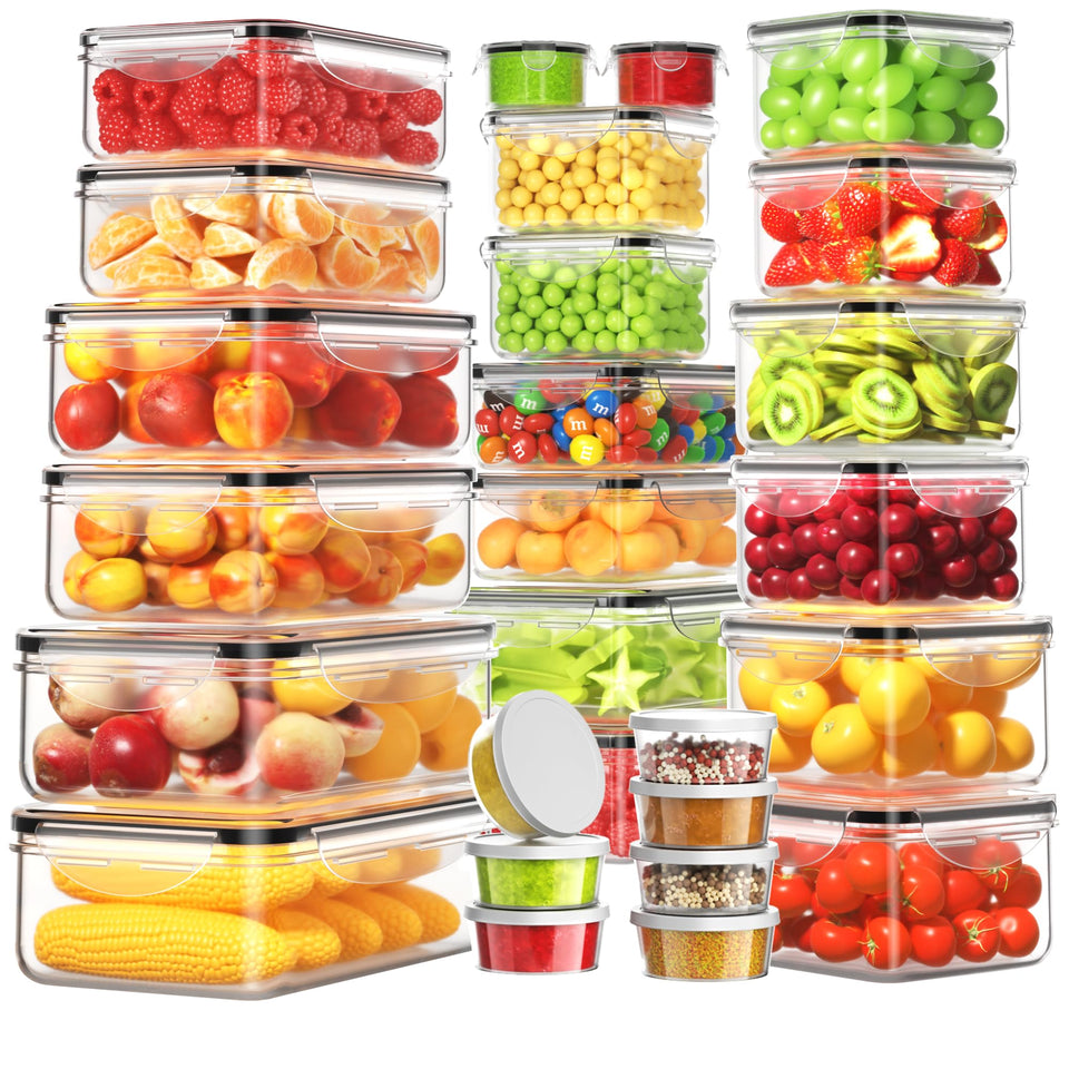 Pony crossing the river 54pcs rectangular containers for organized fridge storage.