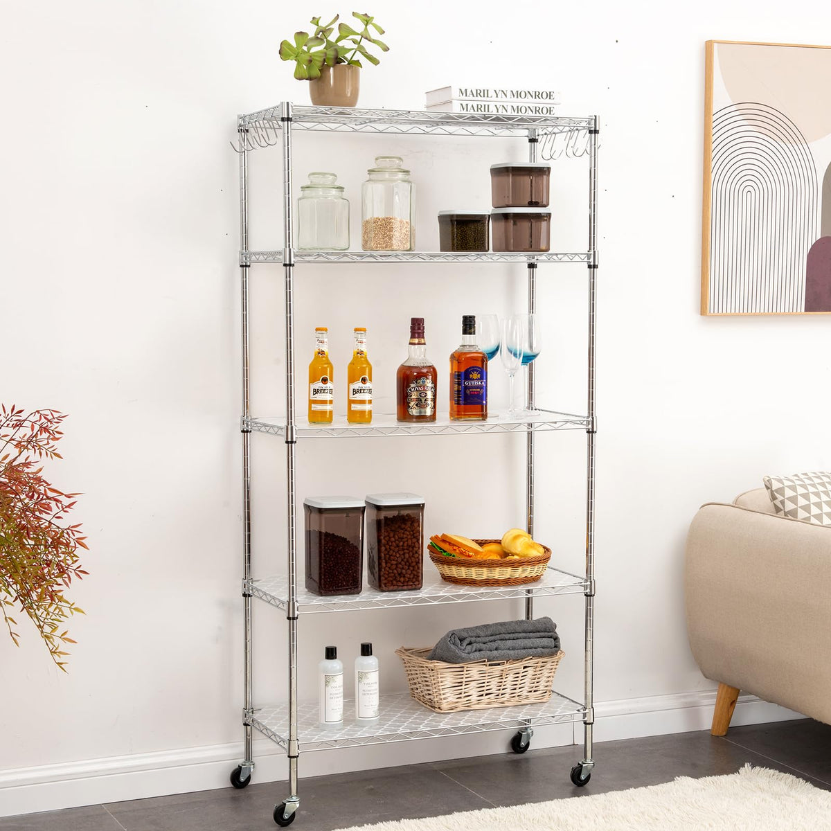 Poofzy 4-pack shelf liner set for multiple shelves