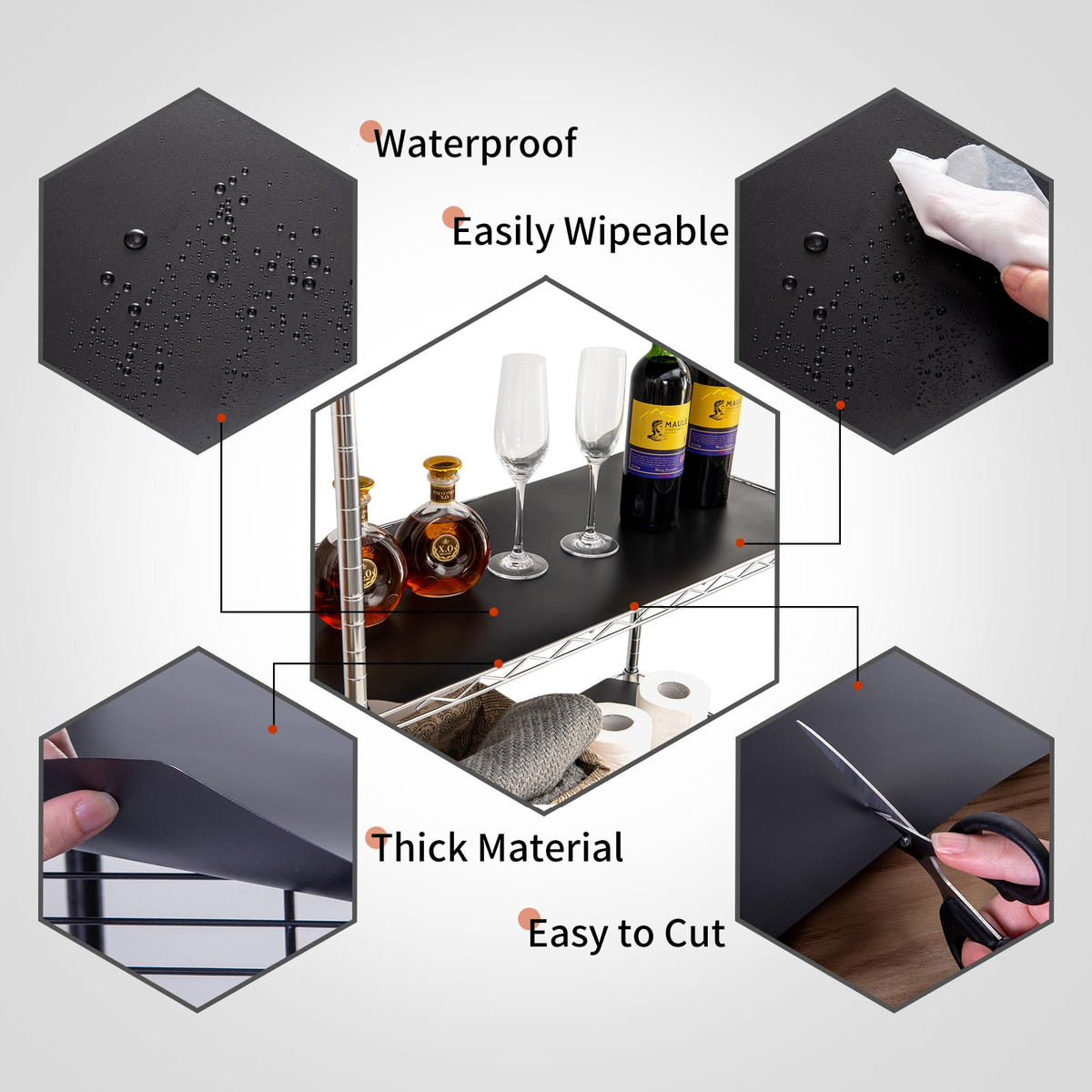 Poofzy cut-to-fit liner with simple trimming for a precise fit