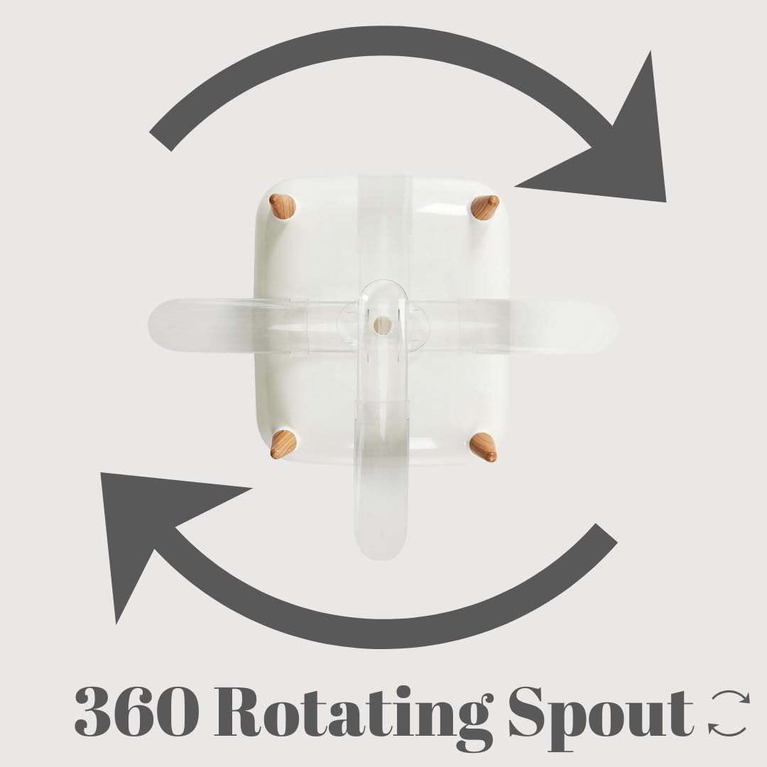 PookSter dish drying rack with 360-degree rotatable spout demonstrates flexible water direction.