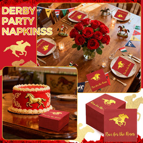 Poola Voidra derby party napkins as versatile table decor for gatherings.