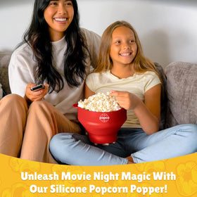 POPCO bowl in microwave ready to serve popcorn quickly.