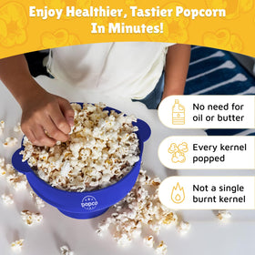 POPCO popcorn popper with lid and steam release for even cooking