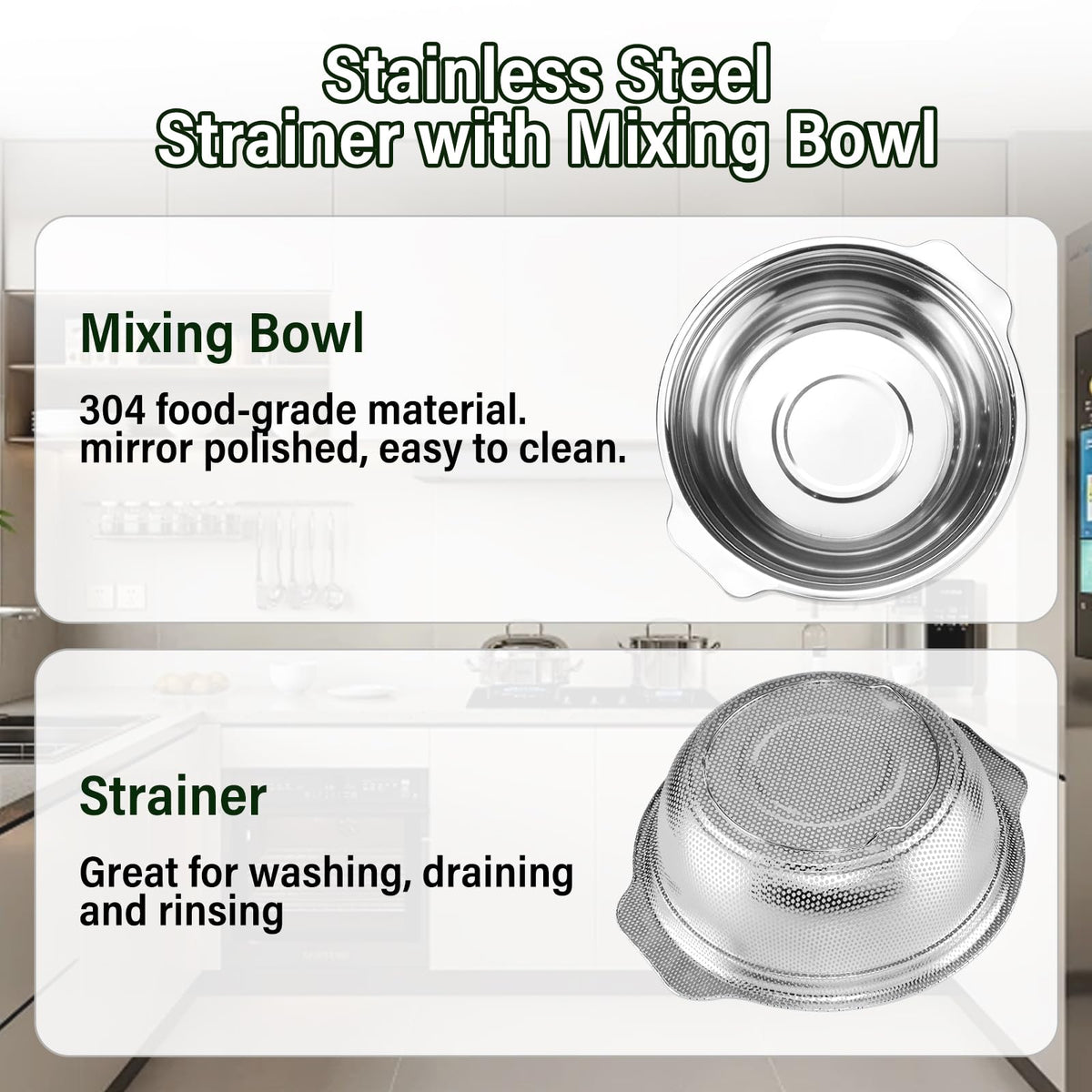 POPGRADE rustproof stainless steel with integrated handles for easy lifting