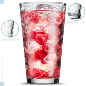 POPLASS Biscayne 7oz juice glasses with comfortable grip for morning beverages