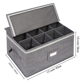 Popoly stemware box features adjustable dividers to fit different glass sizes