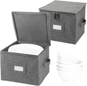 Popoly china storage container stackable top view keeps dishes organized and protected