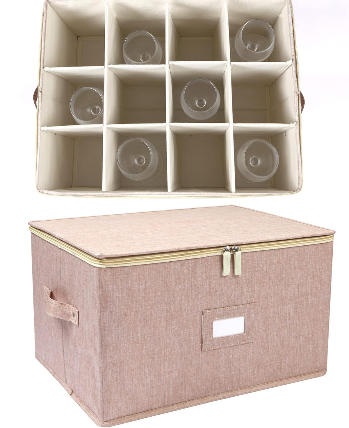 Popoly reinforced-handles wine glass organizer for portability