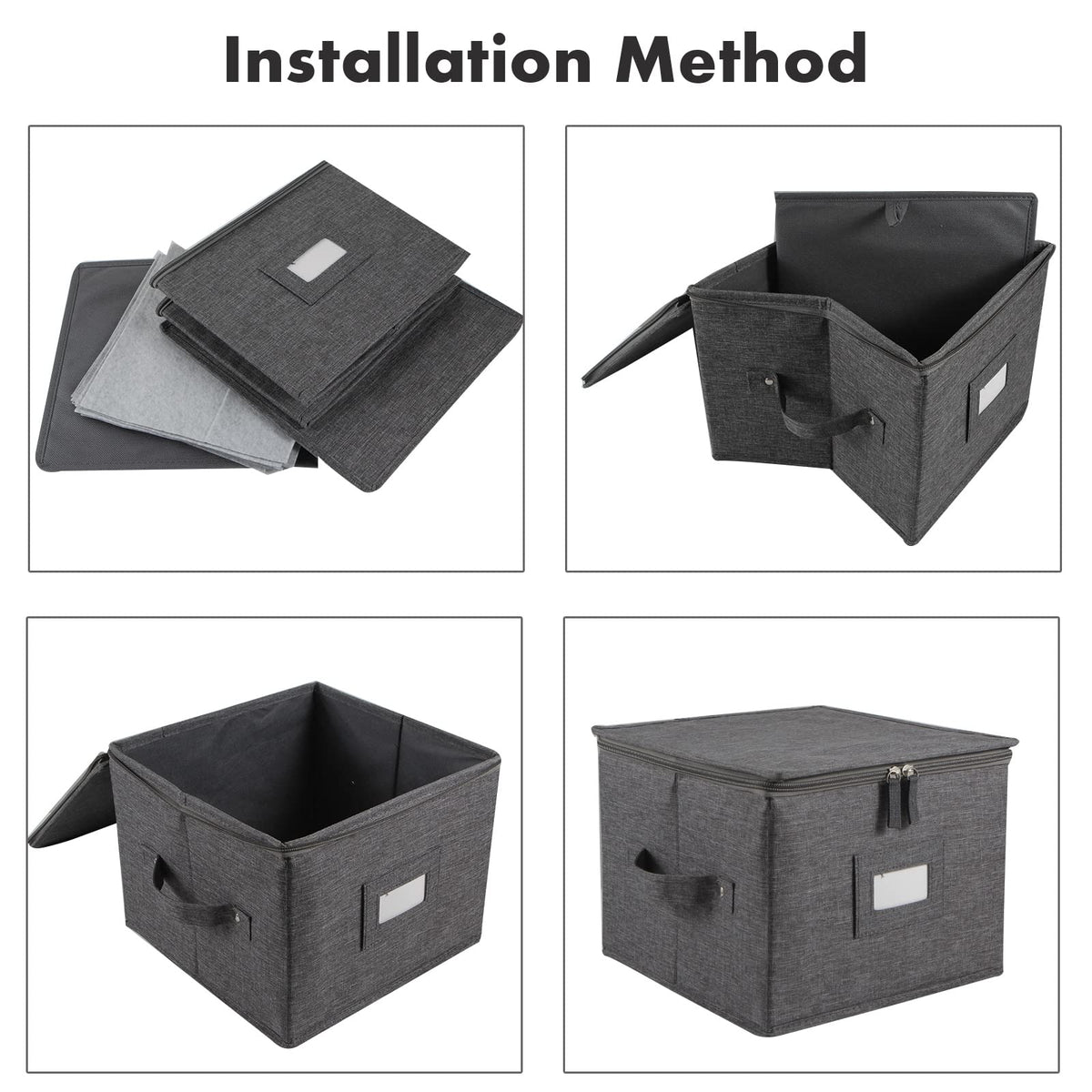Popoly two-pack grey storage solution suitable for kitchen, nursery, and living spaces