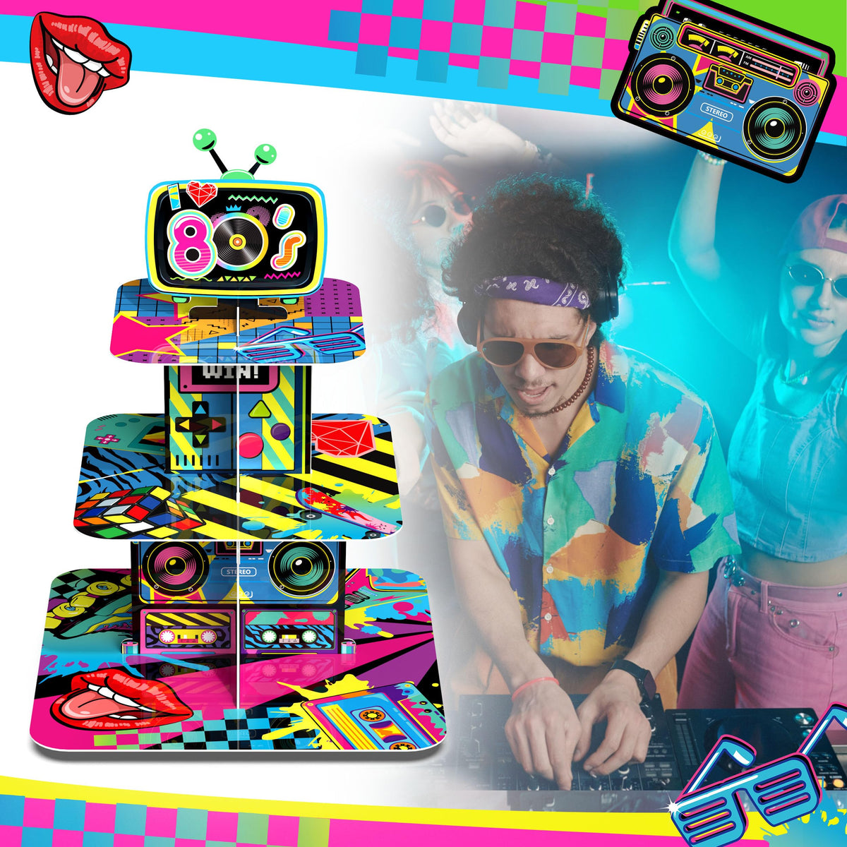 POPOOO 90s cupcake stand dismantled for compact storage after the event