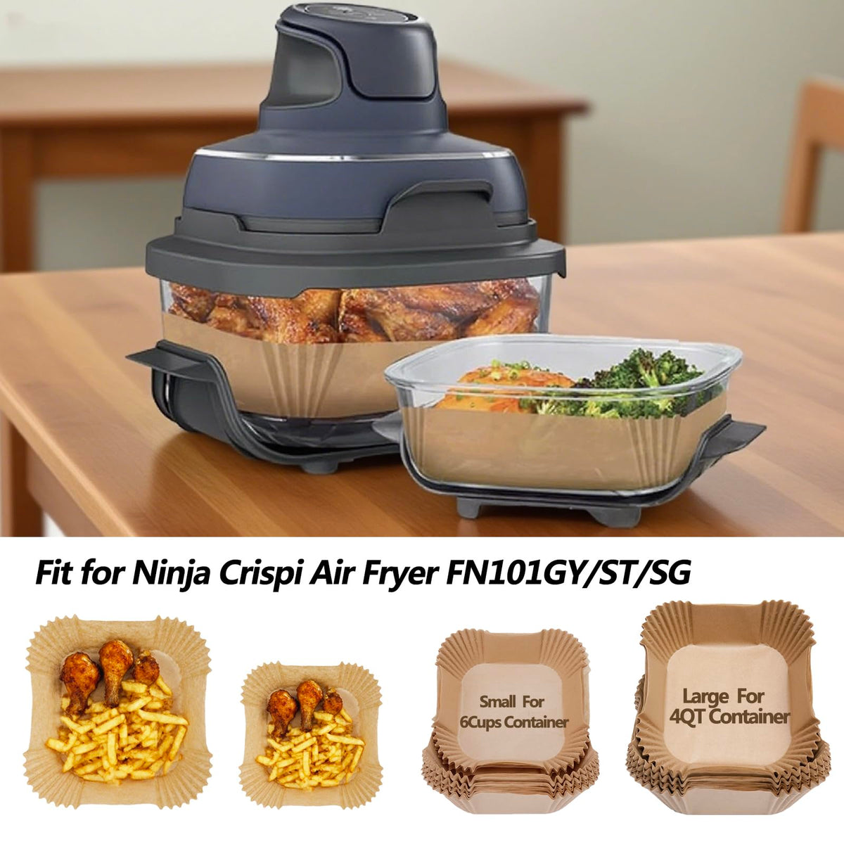 POPQEENS large-4qt-container-liner protects 4QT baskets from sticking