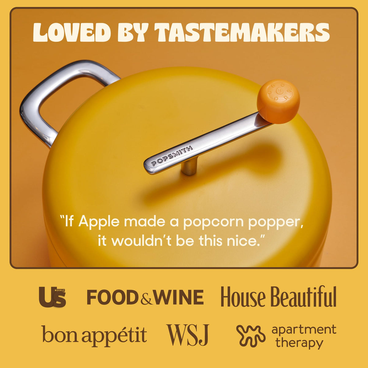POPSMITH butter 6-quart popcorn popper pouring scene for tasty, shareable popcorn.