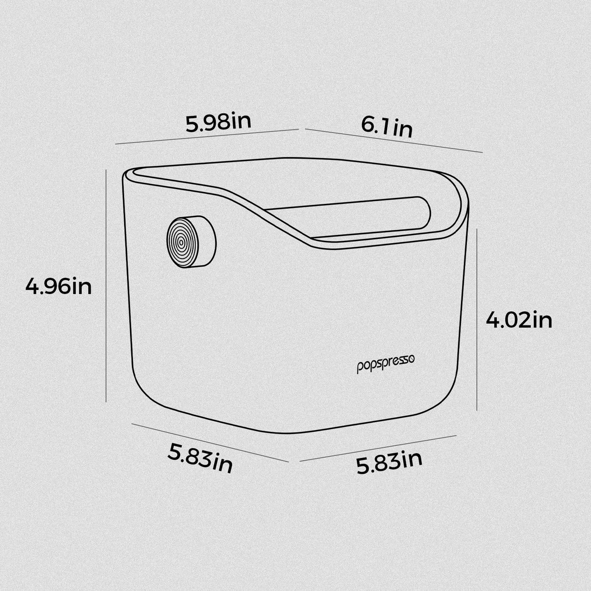 Popspresso knock box with thick ABS body for daily use.