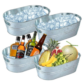 PORPOR BOOYA four-pack galvanized tub for party ice and drinks