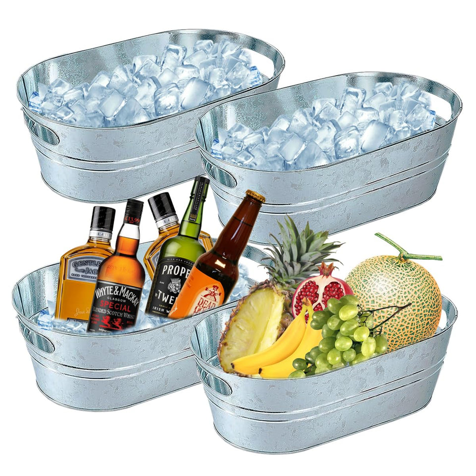 PORPOR BOOYA four-pack galvanized tub for party ice and drinks