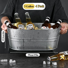 Large galvanized tubs for party beverage organization by PORPOR BOOYA