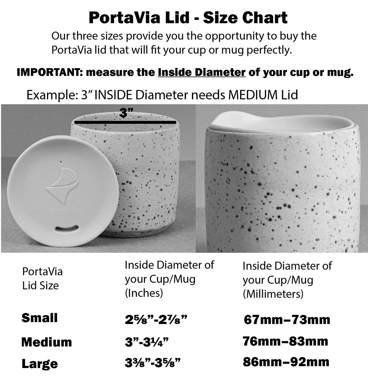 Porta Via lid fits popular brands like Yeti and Ember when sized correctly