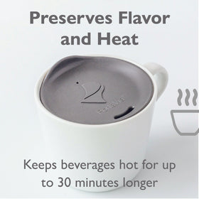 Porta Via lid provides spill resistance for mugs and cups