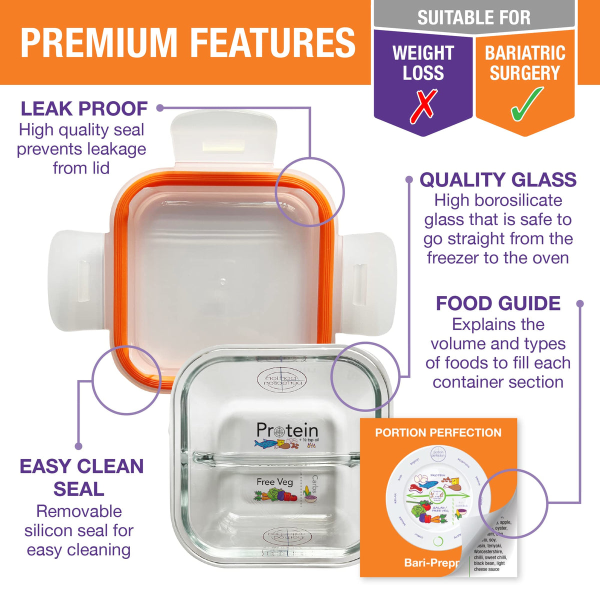 Portion Perfection bypass-friendly containers support measured servings at home.