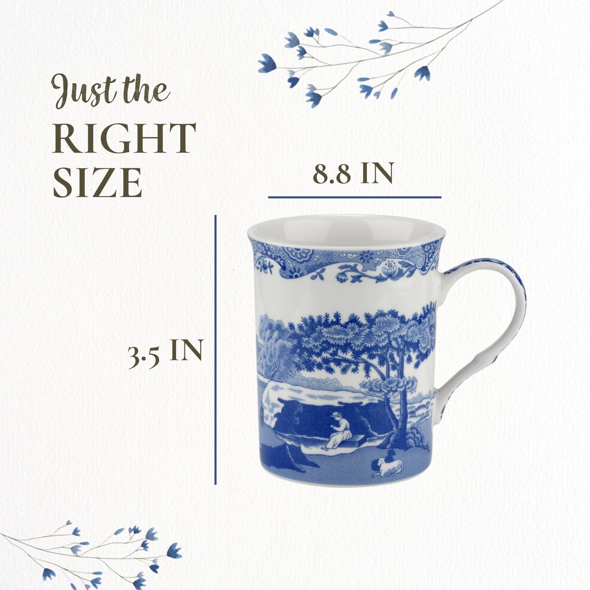 Portmeirion Spode Blue Italian mug packaging suitable for gifts.