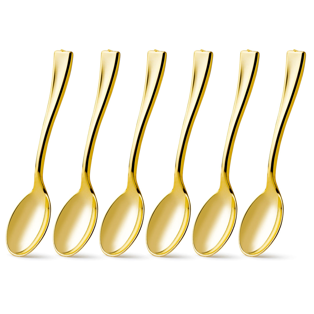 Posh Setting elegant gold dessert spoon, versatile for events.