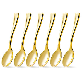 Posh Setting elegant gold dessert spoon, versatile for events.